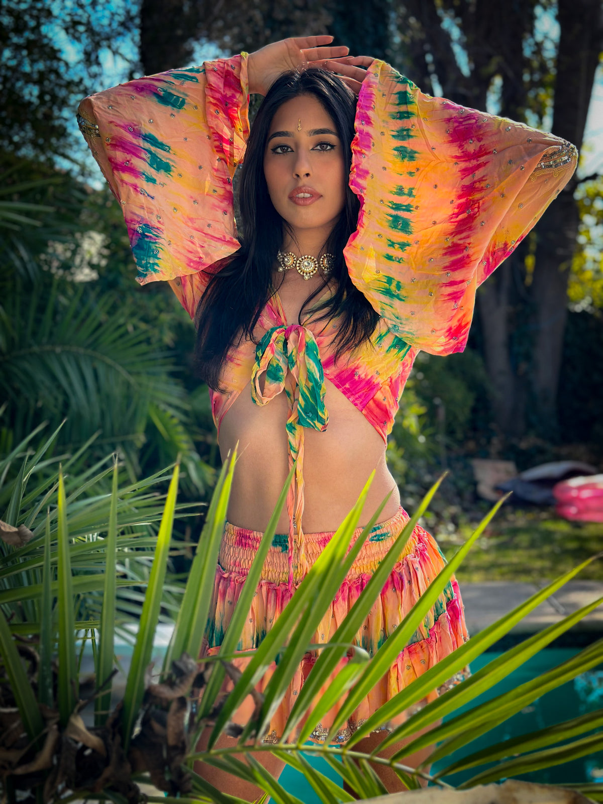 rainbow aura Micro Mini Gehr Skirt Set