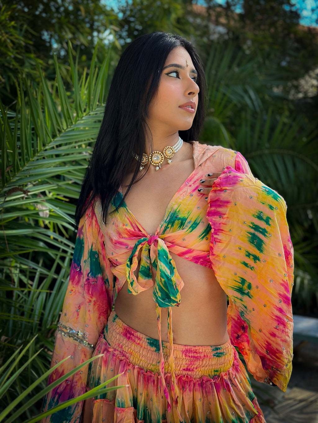rainbow aura Micro Mini Gehr Skirt Set