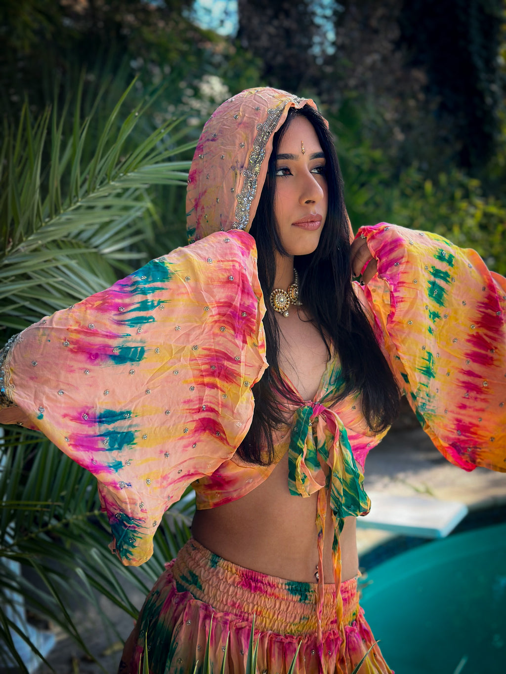 rainbow aura Micro Mini Gehr Skirt Set