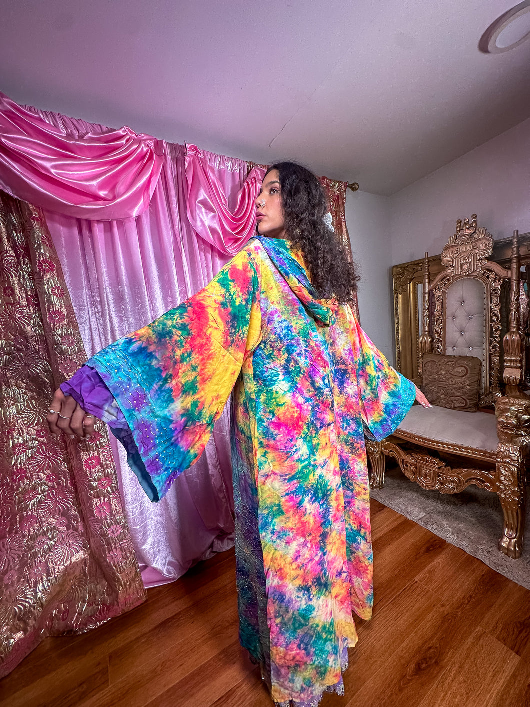 Rainbow Tie Dye Kimono