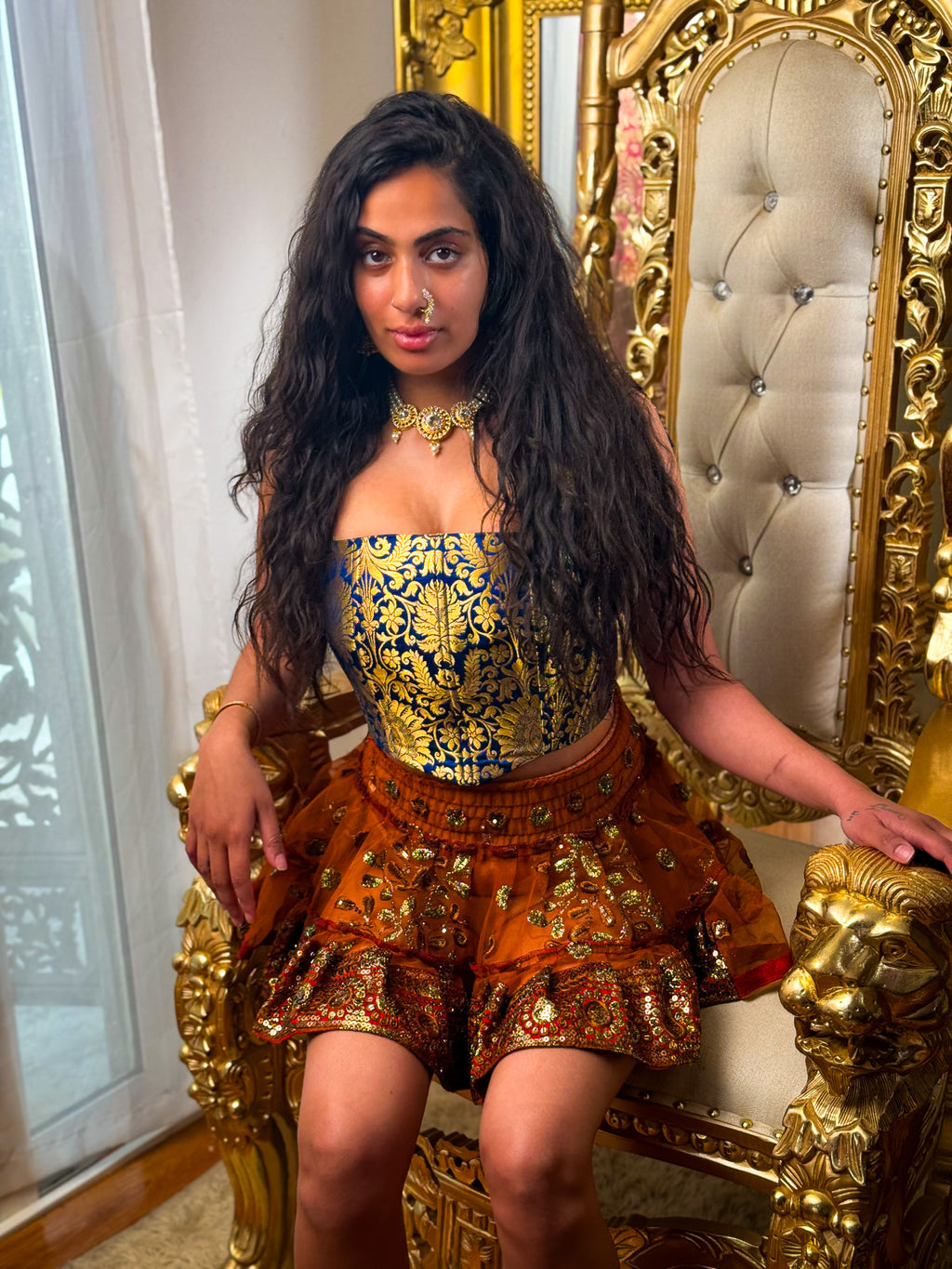 Midnight Mystic Golden Corset Top