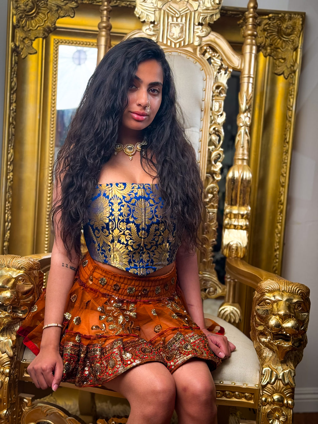 Midnight Mystic Golden Corset Top