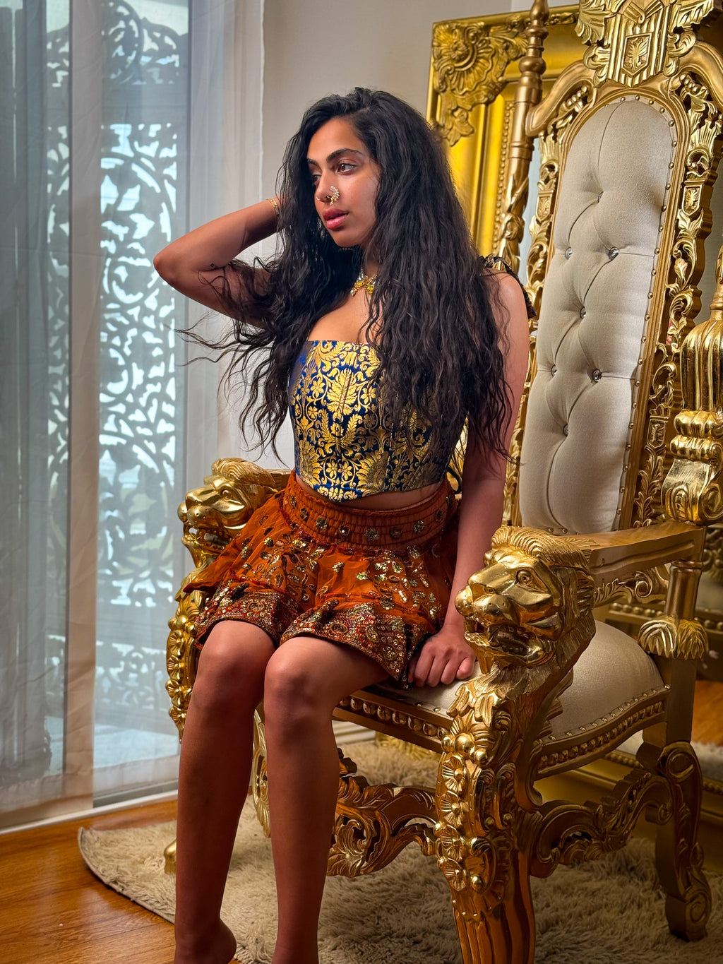Midnight Mystic Golden Corset Top