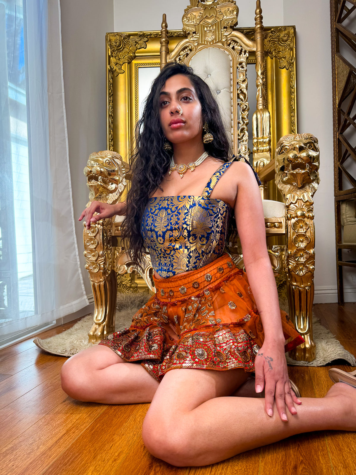 Midnight Mystic Golden Corset Top