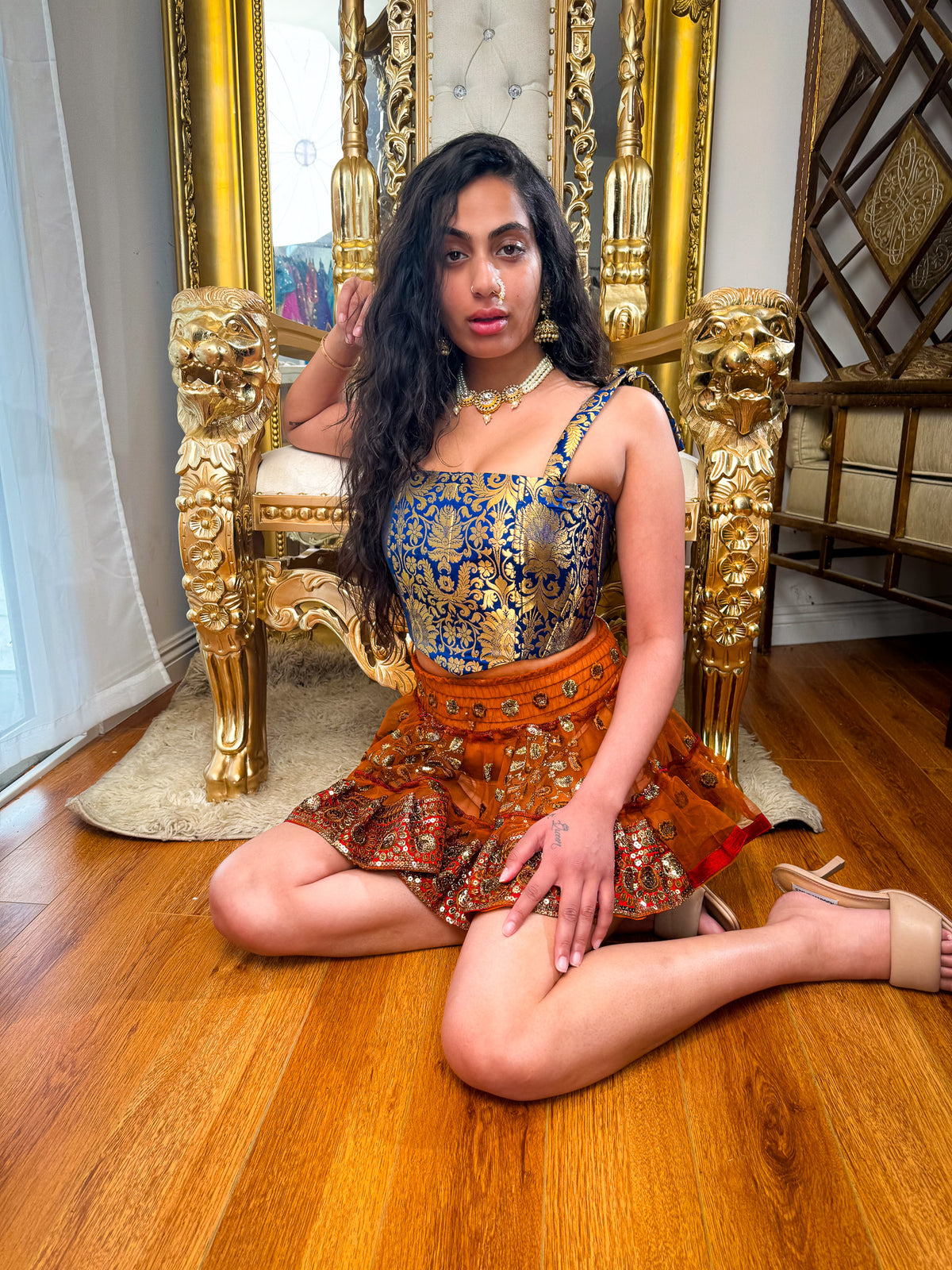 Midnight Mystic Golden Corset Top