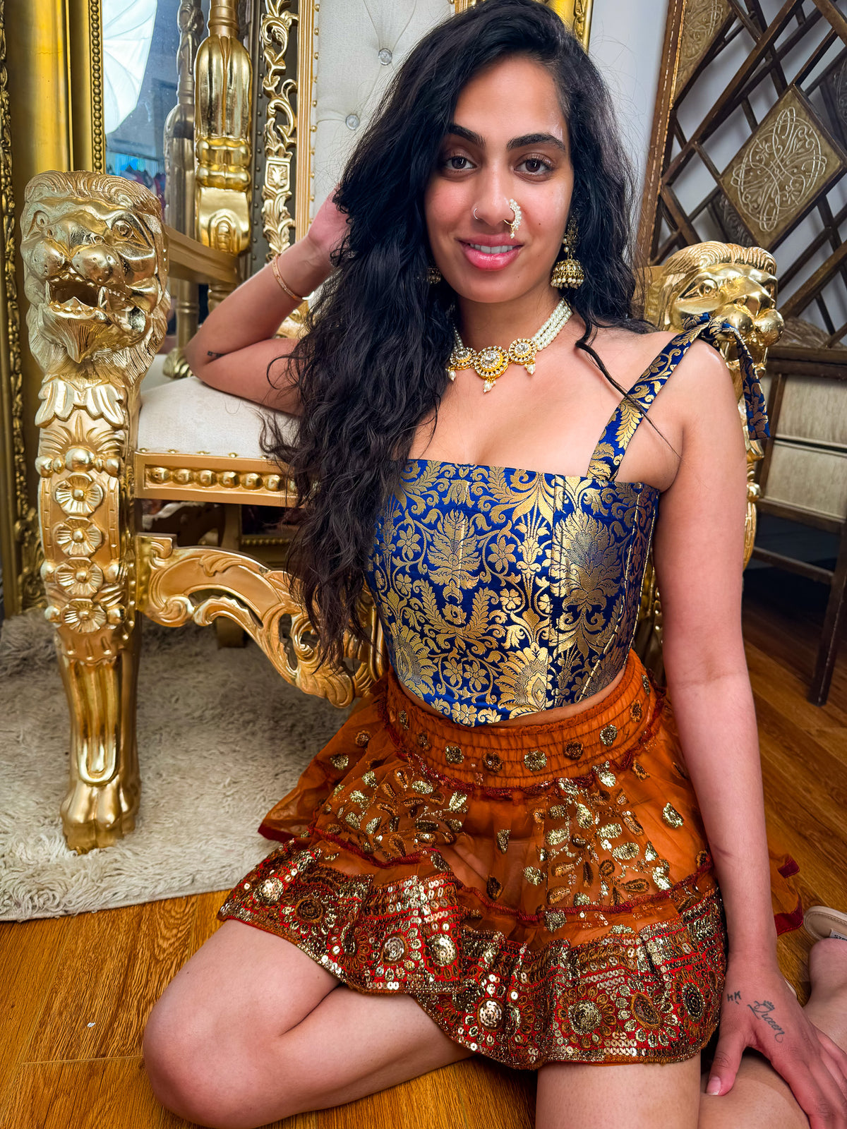 Midnight Mystic Golden Corset Top