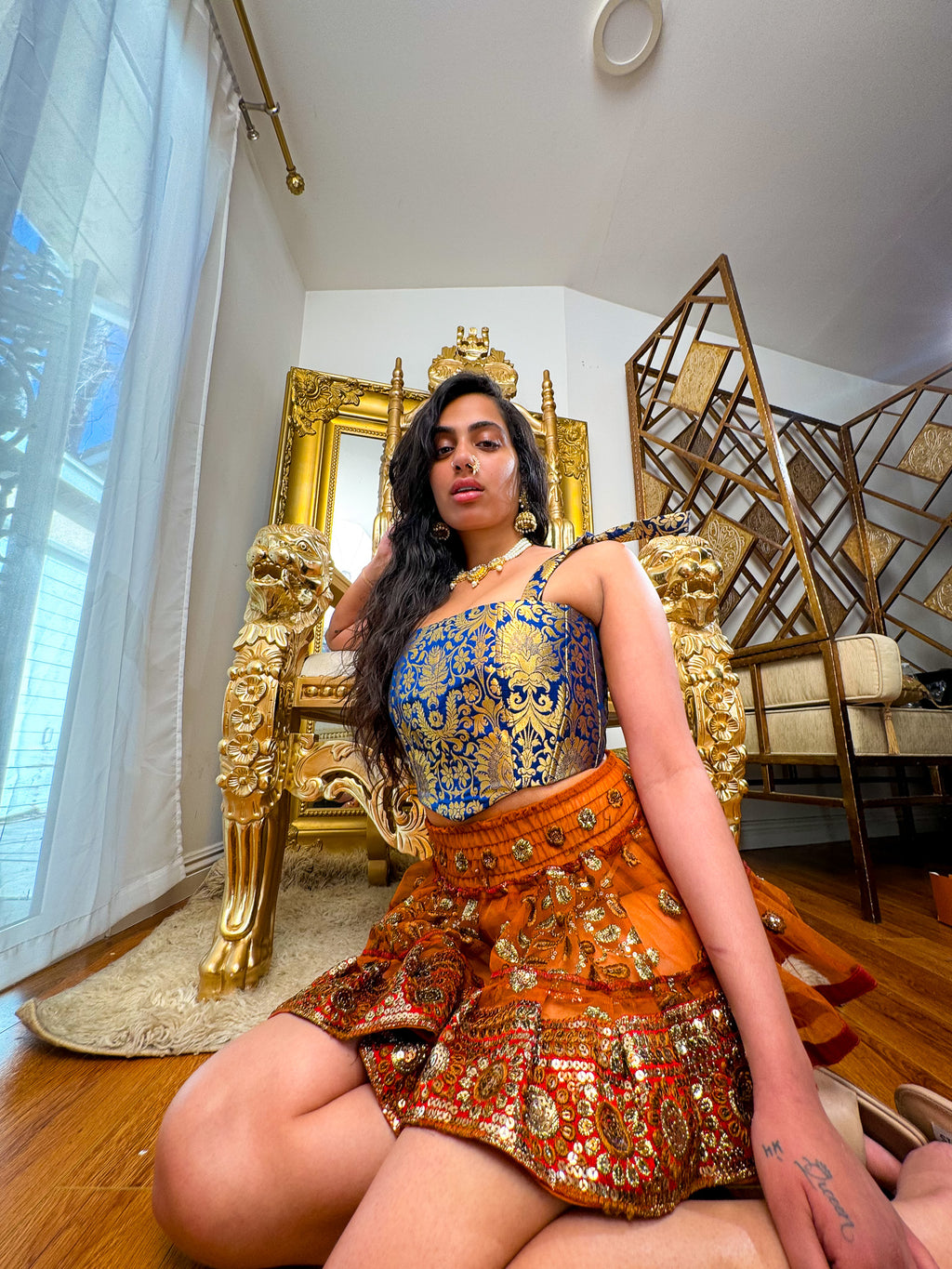 Midnight Mystic Golden Corset Top