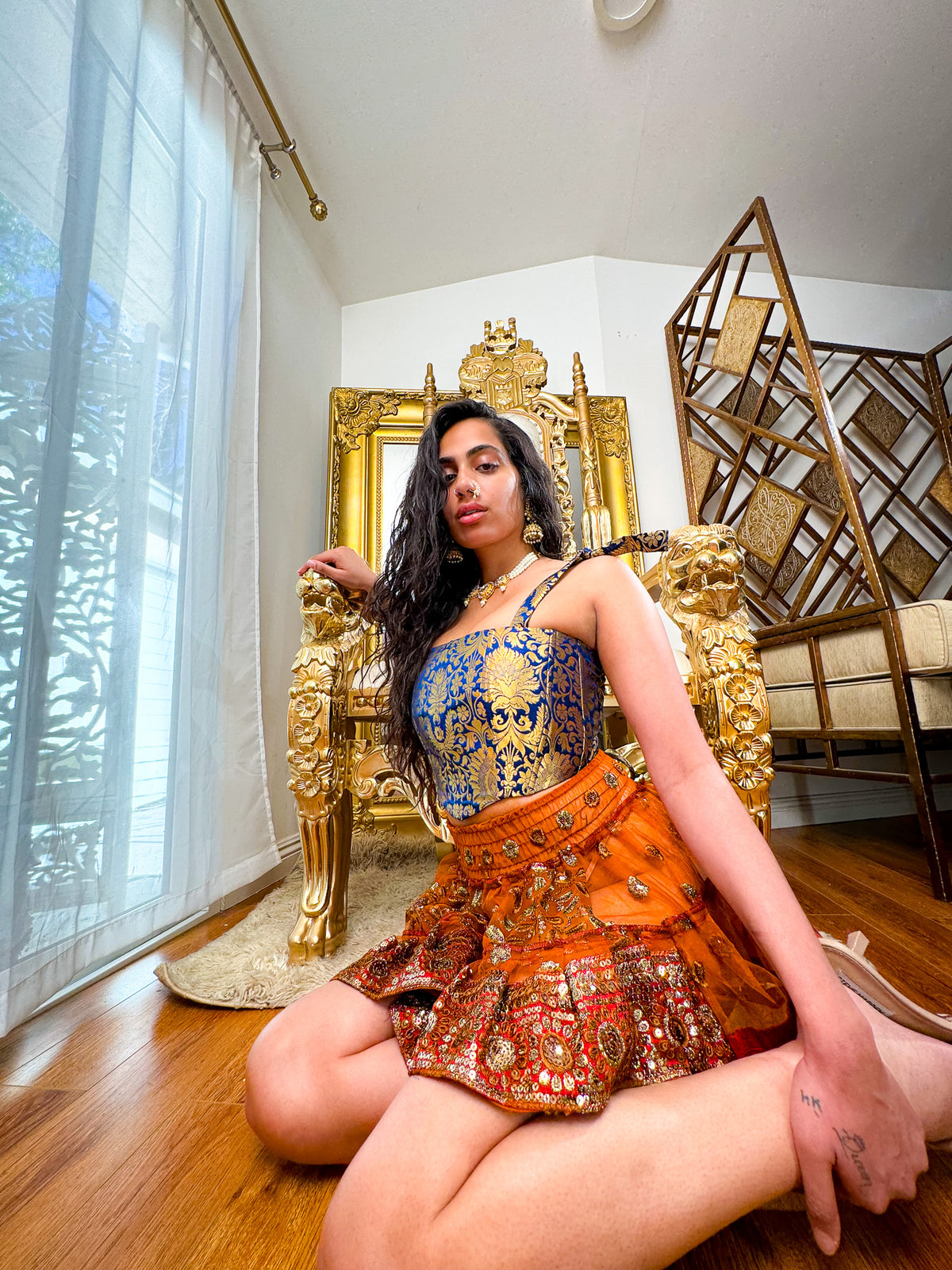 Midnight Mystic Golden Corset Top