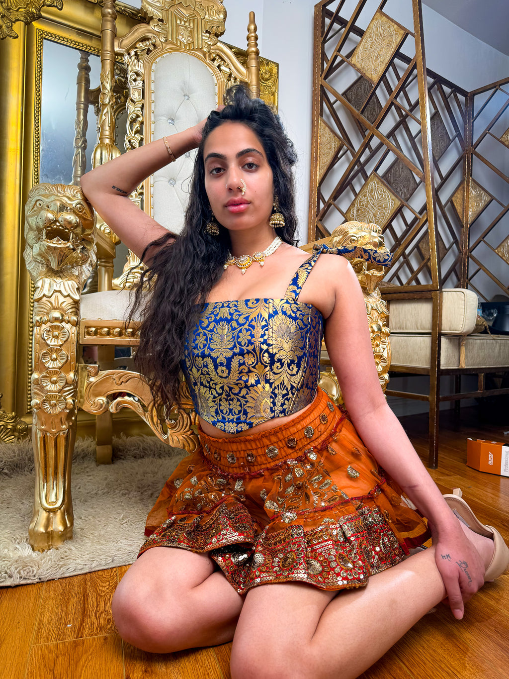 Midnight Mystic Golden Corset Top