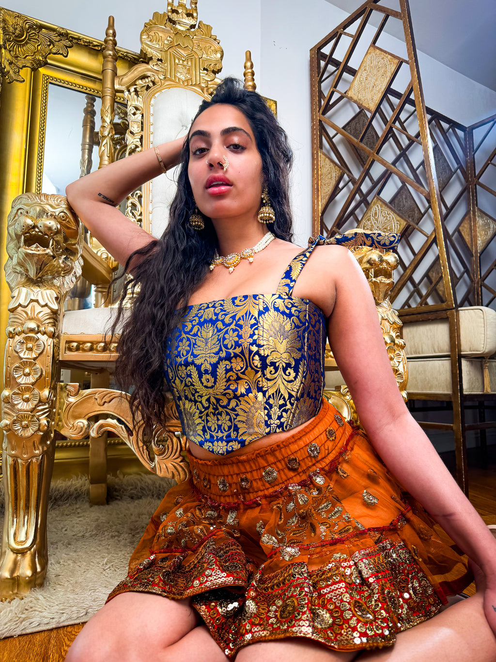 Midnight Mystic Golden Corset Top