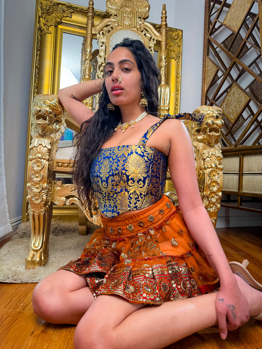 Midnight Mystic Golden Corset Top