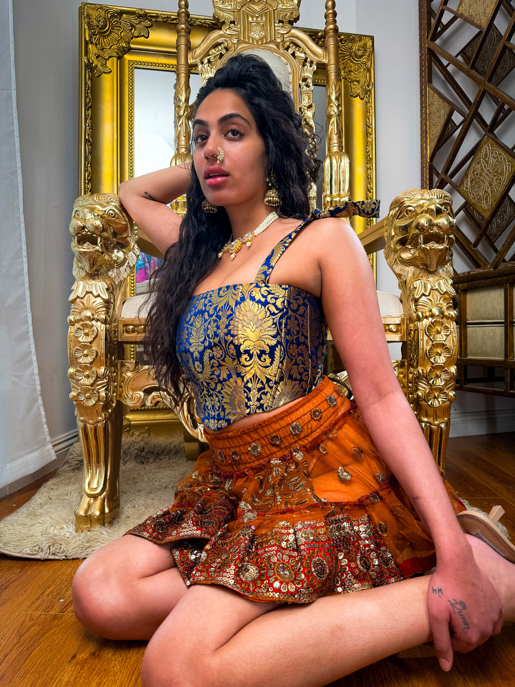 Midnight Mystic Golden Corset Top