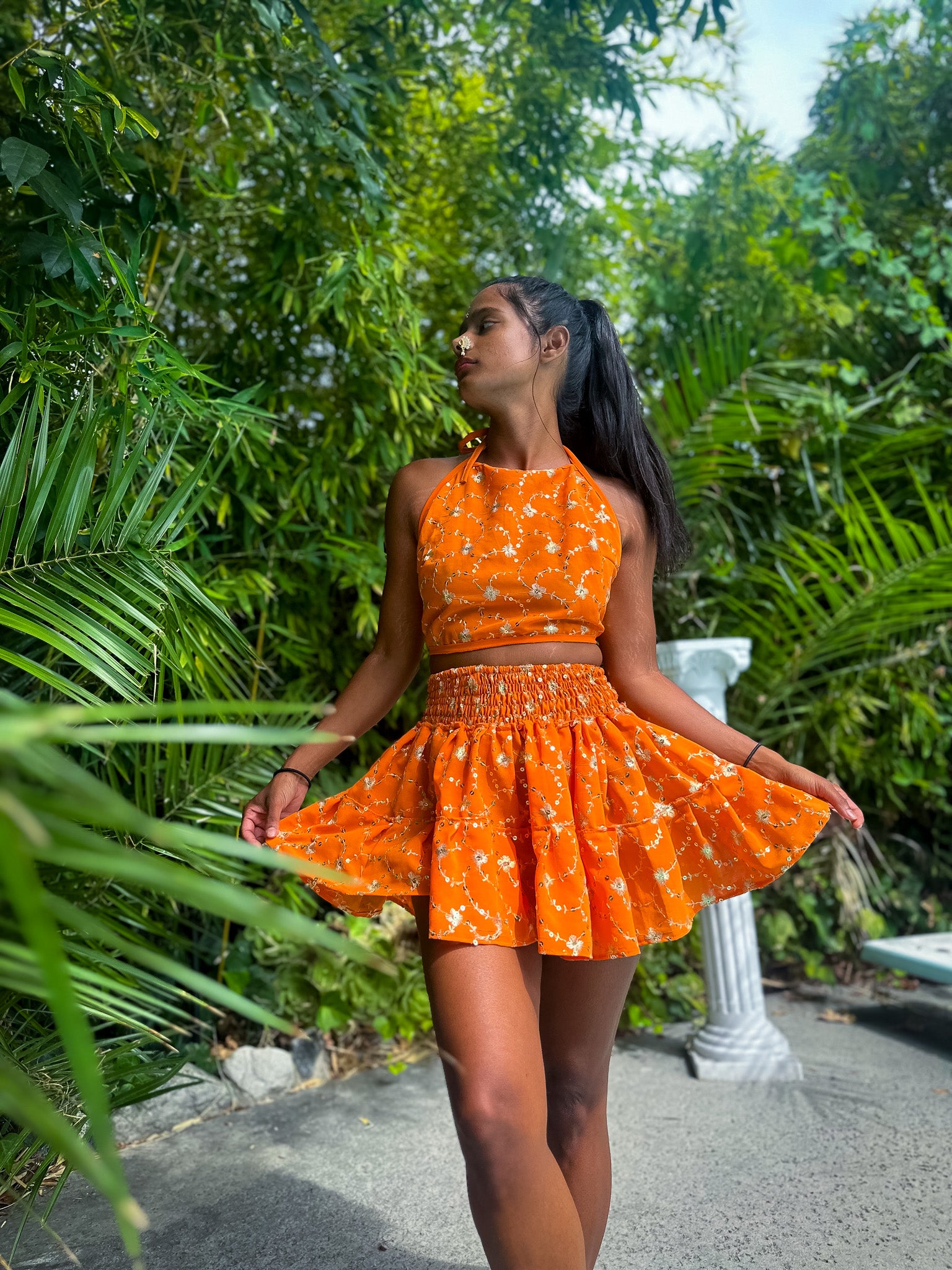 Sun Goddess Micro Mini Skirt Set