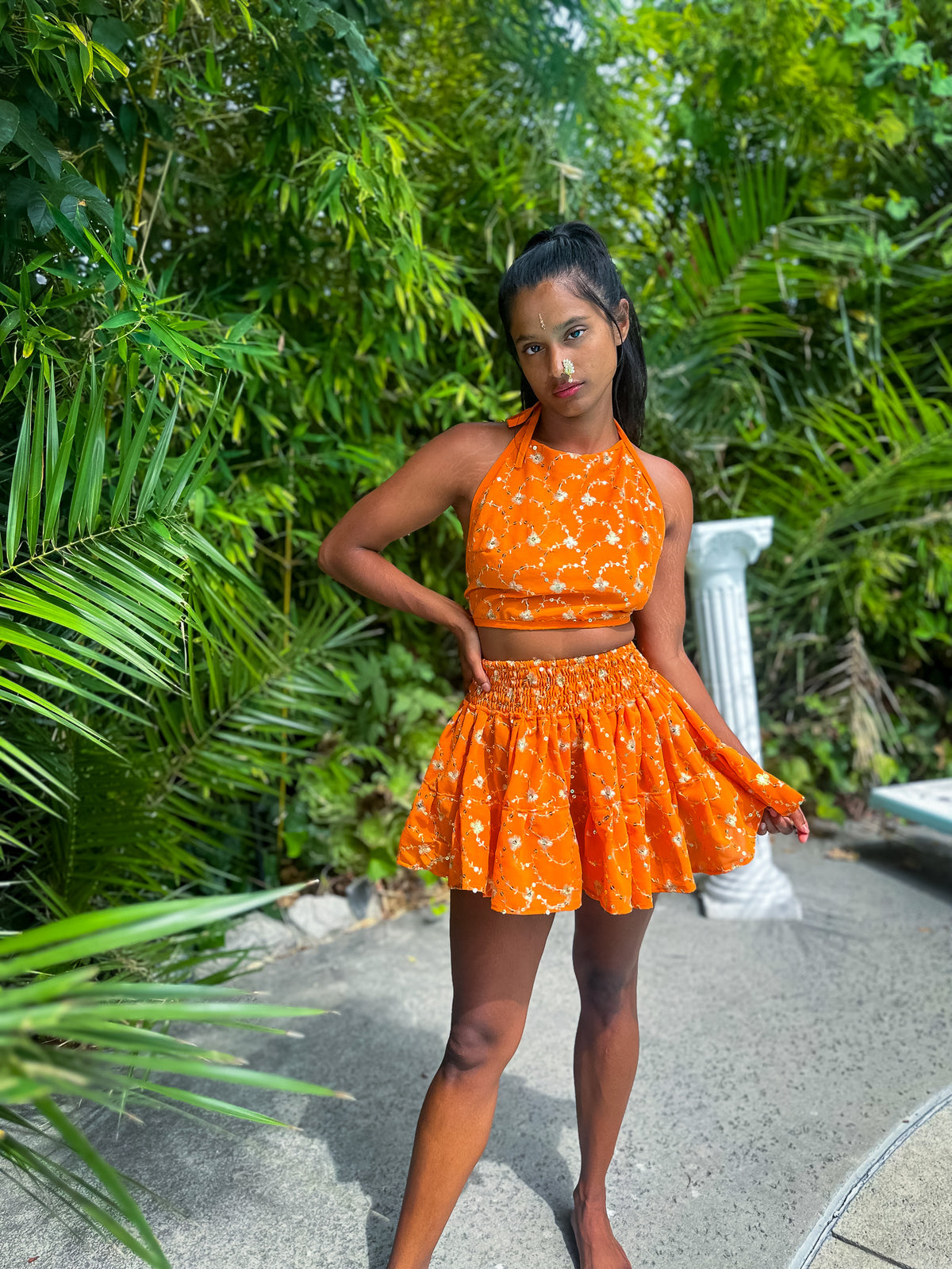 Sun Goddess Micro Mini Skirt Set