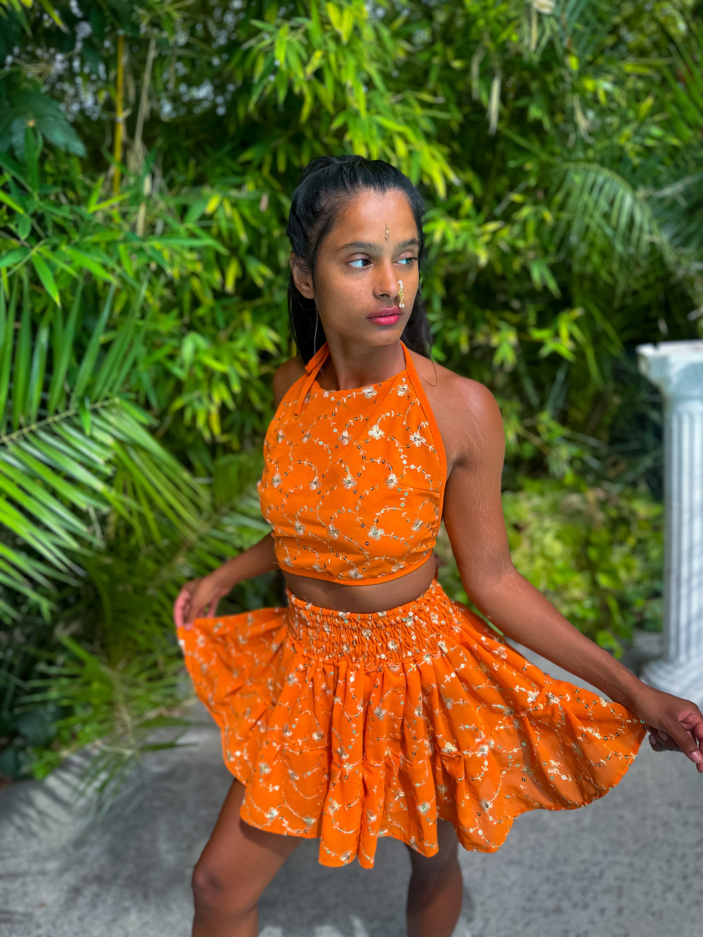 Sun Goddess Micro Mini Skirt Set