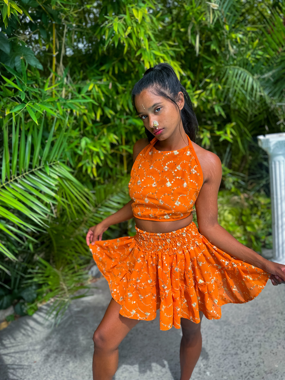 Sun Goddess Micro Mini Skirt Set