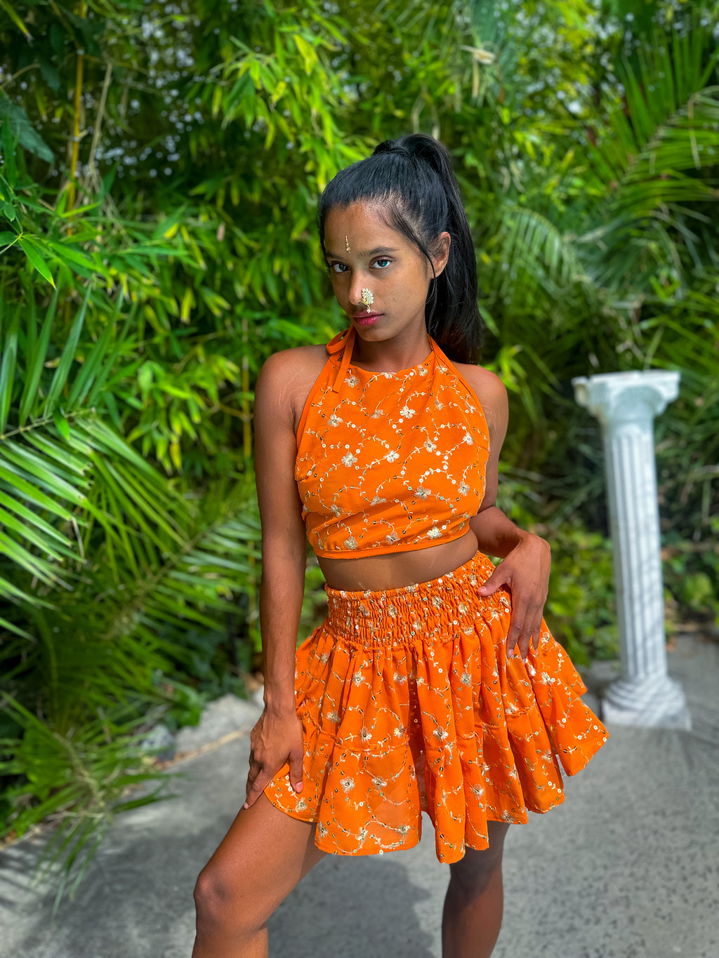 Sun Goddess Micro Mini Skirt Set
