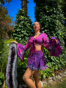 Cosmic Lilies Micro Mini Skirt Set