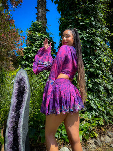 Cosmic Lilies Micro Mini Skirt Set