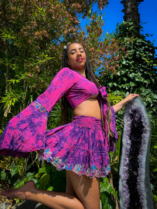 Cosmic Lilies Micro Mini Skirt Set