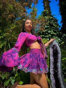 Cosmic Lilies Micro Mini Skirt Set