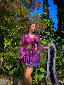 Cosmic Lilies Micro Mini Skirt Set