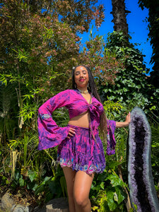 Cosmic Lilies Micro Mini Skirt Set