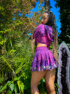 Cosmic Lilies Micro Mini Skirt Set