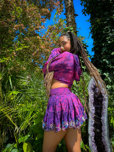Cosmic Lilies Micro Mini Skirt Set