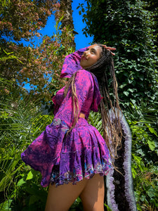 Cosmic Lilies Micro Mini Skirt Set