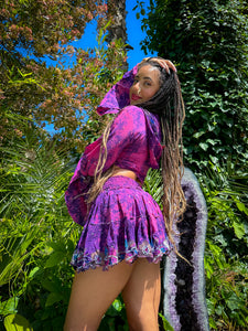 Cosmic Lilies Micro Mini Skirt Set