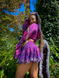 Cosmic Lilies Micro Mini Skirt Set