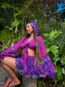 Cosmic Lilies Micro Mini Skirt Set