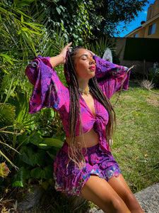 Cosmic Lilies Micro Mini Skirt Set