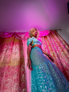 Diamond Skies Sharara Pants Set