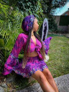 Cosmic Lilies Micro Mini Skirt Set