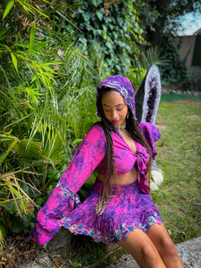 Cosmic Lilies Micro Mini Skirt Set