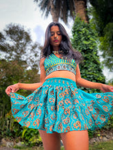 Load image into Gallery viewer, Golden Jasmine Paisley Micro Mini Skirt Set
