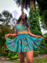 Load image into Gallery viewer, Golden Jasmine Paisley Micro Mini Skirt Set
