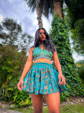 Load image into Gallery viewer, Golden Jasmine Paisley Micro Mini Skirt Set
