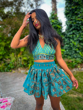 Load image into Gallery viewer, Golden Jasmine Paisley Micro Mini Skirt Set
