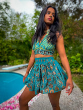 Load image into Gallery viewer, Golden Jasmine Paisley Micro Mini Skirt Set
