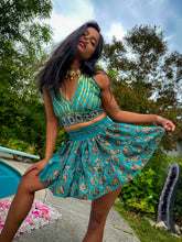 Load image into Gallery viewer, Golden Jasmine Paisley Micro Mini Skirt Set
