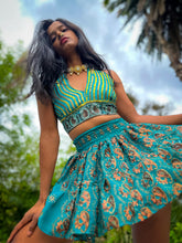 Load image into Gallery viewer, Golden Jasmine Paisley Micro Mini Skirt Set
