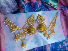 Load image into Gallery viewer, Hair Hanging Chain Jhumkas Earrings
