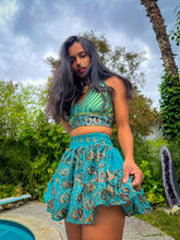 Load image into Gallery viewer, Golden Jasmine Paisley Micro Mini Skirt Set
