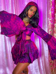 Cosmic Violet Micro Mini Skirt Set