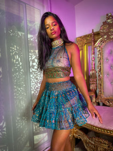 Golden Midnight Micro Mini Skirt Set