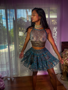 Golden Midnight Micro Mini Skirt Set