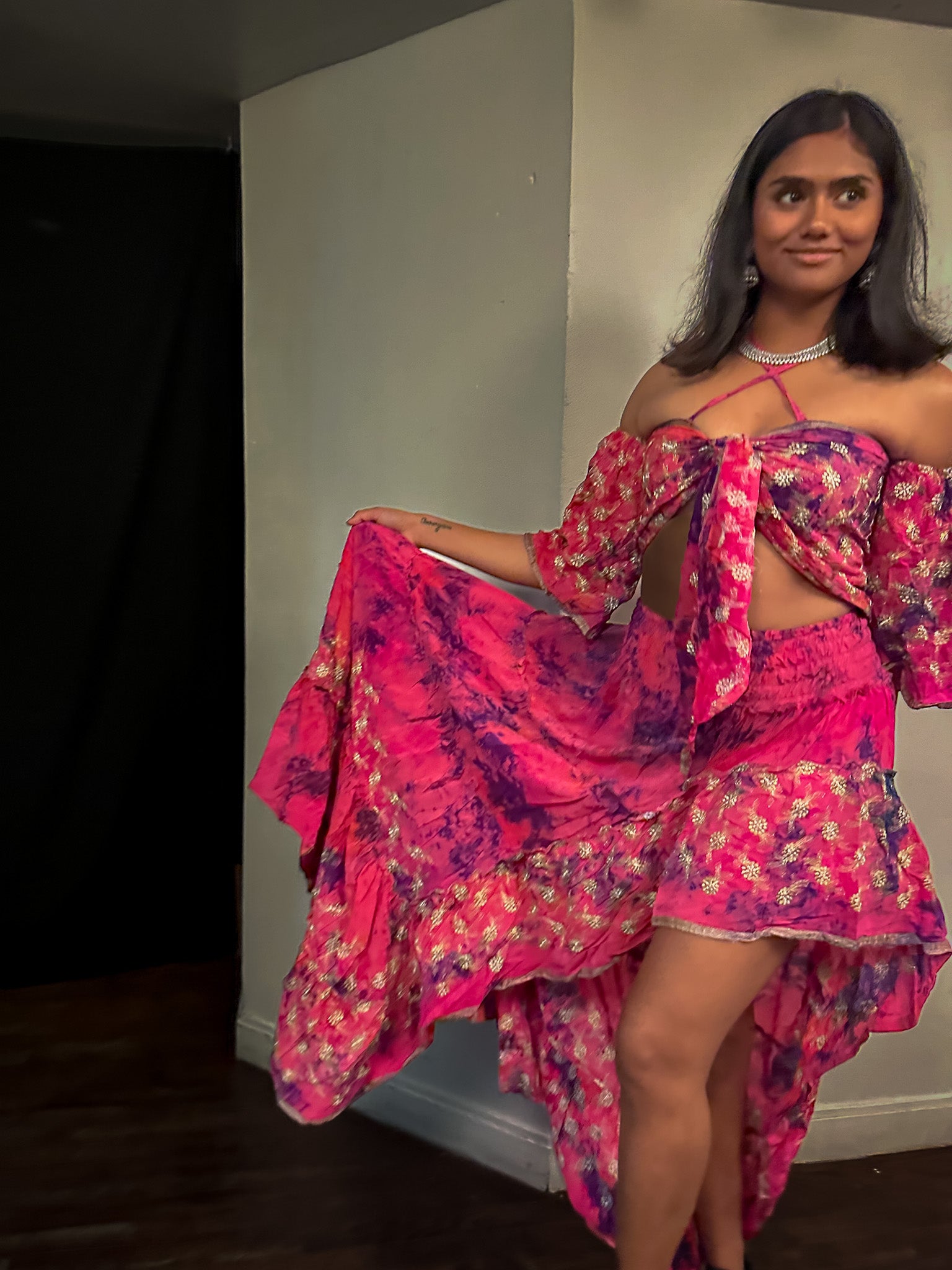 Pink Dahlia Bollywood Set
